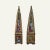 Pair of gilded wood and glass paneled tabletop obelisks. These obelisks feature floral paper pinned behind the glass...