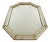 Large Vintage Venetian Hollywood Regency Octagonal Parclose Mirror with Glass and Brass Garlands, 1970s For Sale