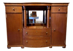 Antique Oak Sideboard Buffet / Bar