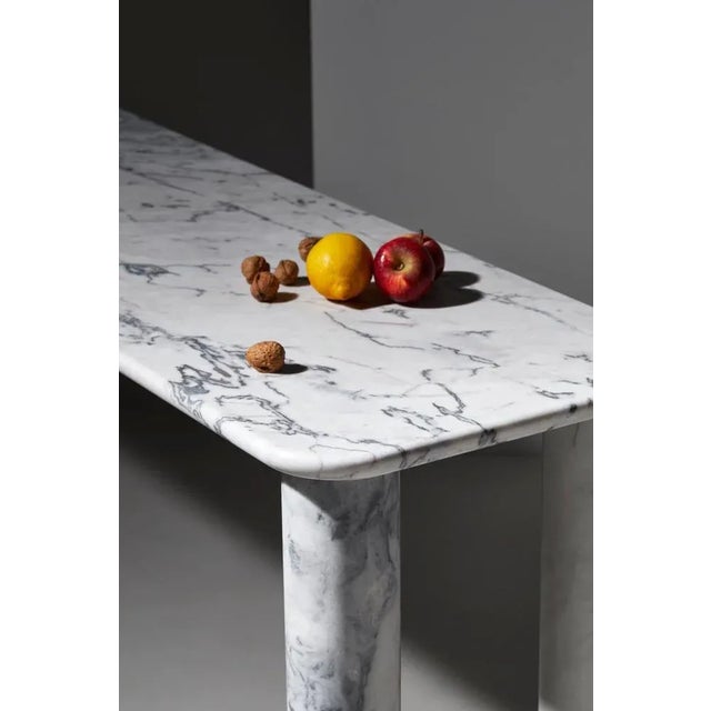 Gold Small White Marble Sunday Dining Table by Jean-Baptiste Souletie For Sale - Image 8 of 11