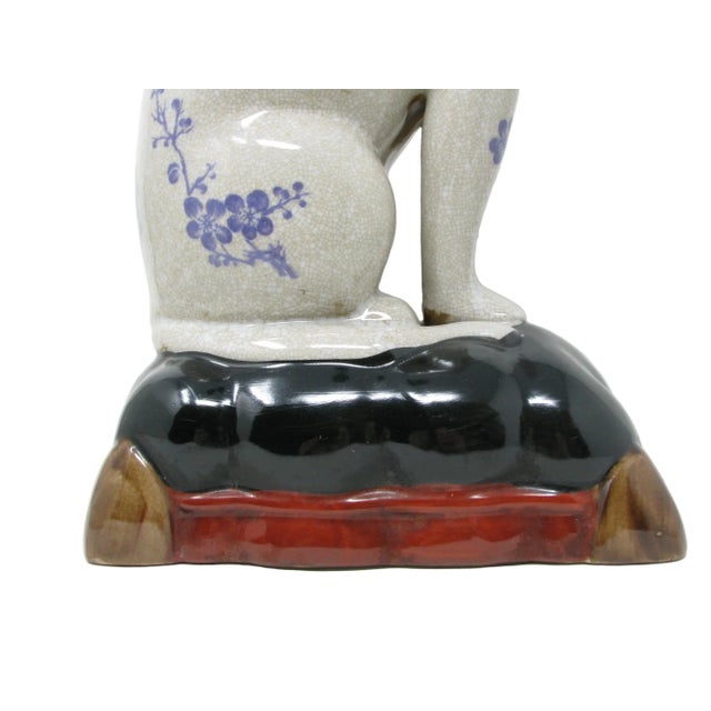 Vintage Large Staffordshire Style Ceramic Cat on Pillow Sculpture For Sale - Image 11 of 13