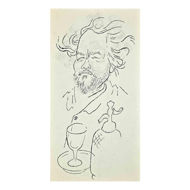 Adolf Reinhold Hallman, Portrait, Original Drawing, Mid-20th Century For Sale