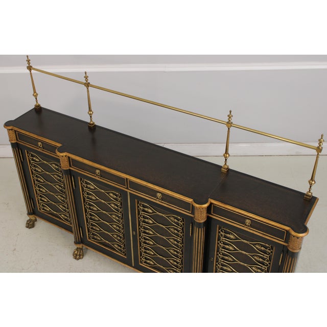 Traditional Theodore Alexander Regency Style Black & Gold Sideboard For Sale - Image 3 of 18