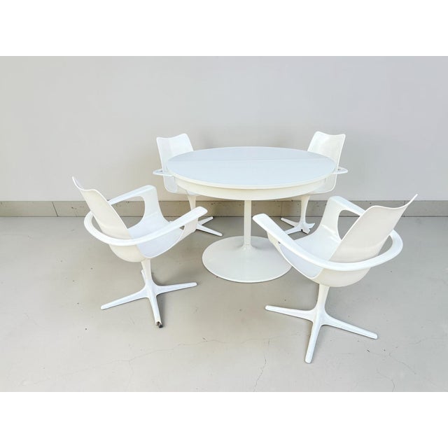 Space Age the Cherry Chairs and Expandable Tulip Table by Luigi Colani for Lusch & Co, 1970s, Set of 5 For Sale - Image 5 of 18