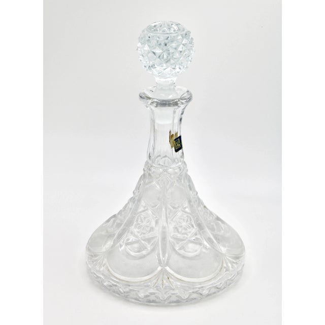 Mid Century West Germany Lead Crystal Decanter For Sale - Image 4 of 13