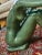 Green Coffee Table with Bronze Statue of Young Woman For Sale - Image 8 of 13