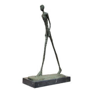 Gia Style Surrealist Walking Man Figure Bronze Sculpture For Sale