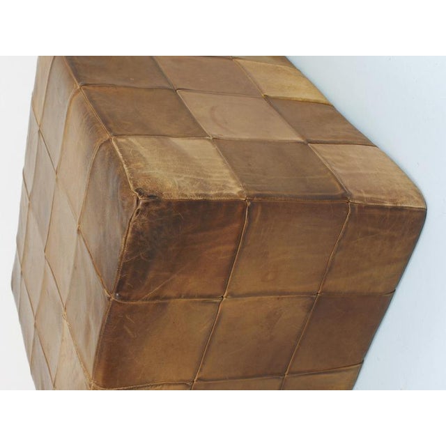 Patchwork Leather Cube Ottoman from de Sede, Switzerland, 1970s For Sale - Image 16 of 18
