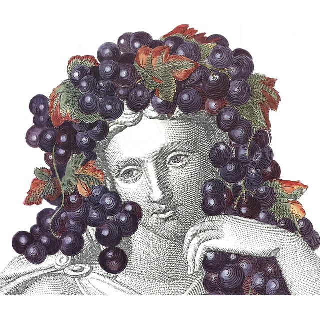 Surrealism Late 20th Century Piero Fornasetti 'Portrait with Grapes' Offset Lithograph For Sale - Image 3 of 4