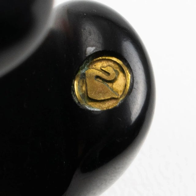 Black Daniel Swarovski Paris Massive Cuff Bracelet Black Resin and Amber Rhinestone For Sale - Image 8 of 9