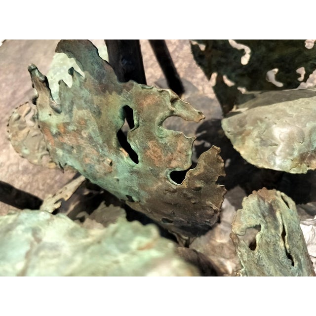 Metal Silas Seandel Bronze Coffee Table With Aquatic Plant Design- Signed For Sale - Image 7 of 9