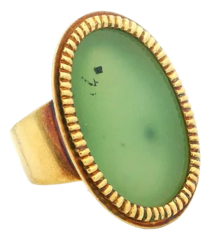 Vintage Italian 18k Gold Jade Statement Ring by Corletto, Size 8