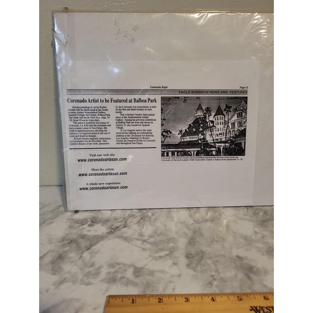 Numbered 4/15 art print by Robert Gerdes of Hotel Del Coronado already matted and ready to be framed.