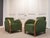 1930s Vintage Green Velvet Lounge Chairs with Wooden Arm Overlays, Sweden, 1930, Set of 2 For Sale - Image 5 of 15