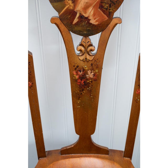 Antique Hand Painted Victorian Side Chair For Sale - Image 4 of 6