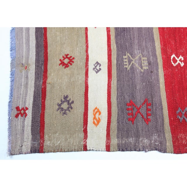 1950s 1950s Handmade Warm Color Kilim Runner - 3' 1'' X 9' 1'' For Sale - Image 5 of 12