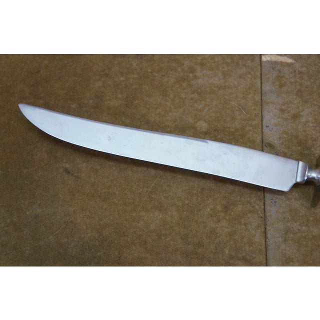 Vintage Paneled Sterling Silver Roast Carving Set Knife Fork - 2 pcs For Sale - Image 11 of 15