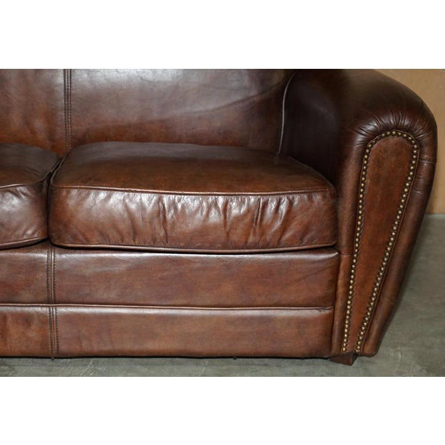 Vintage Earle Chesterfield Sofa in Brown Leather from Halo For Sale - Image 5 of 17