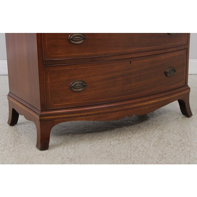 Biggs 5 Drawer Inlaid Mahogany High Chest For Sale - Image 11 of 15