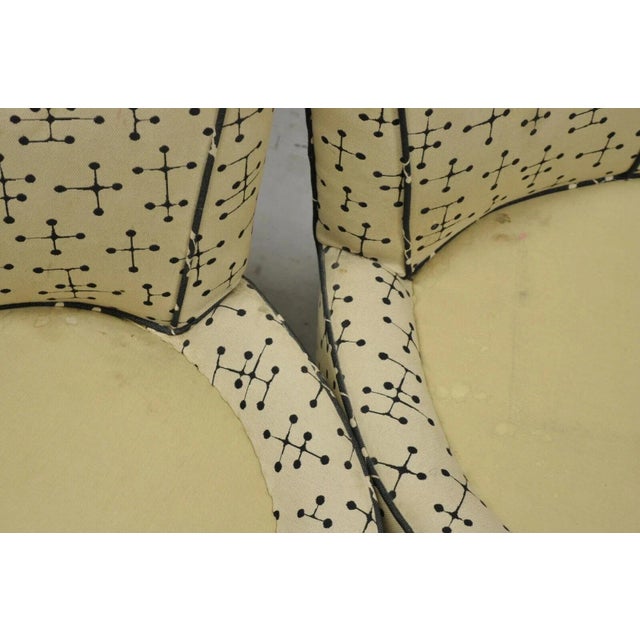 Beige Mid 20th Century Vintage Mid Century Modern Round Upholstered Oversized Club Lounge Chairs - Pair For Sale - Image 8 of 12