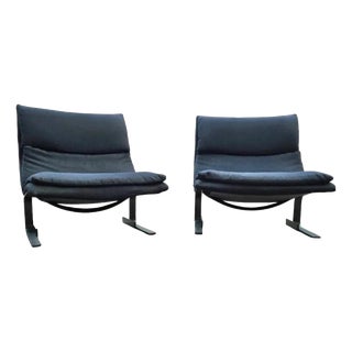 Vintage Italian Onda Wave Lounge Chairs by Giovanni Offredi for Saporiti, 1980s, Set of 2 For Sale