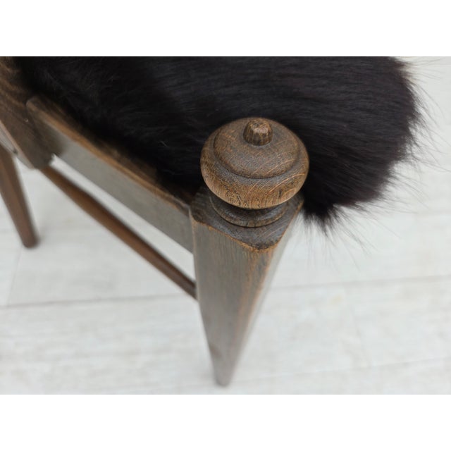 Danish High-Backed Armchair in Cowhide and Oak, 1960s For Sale - Image 15 of 18