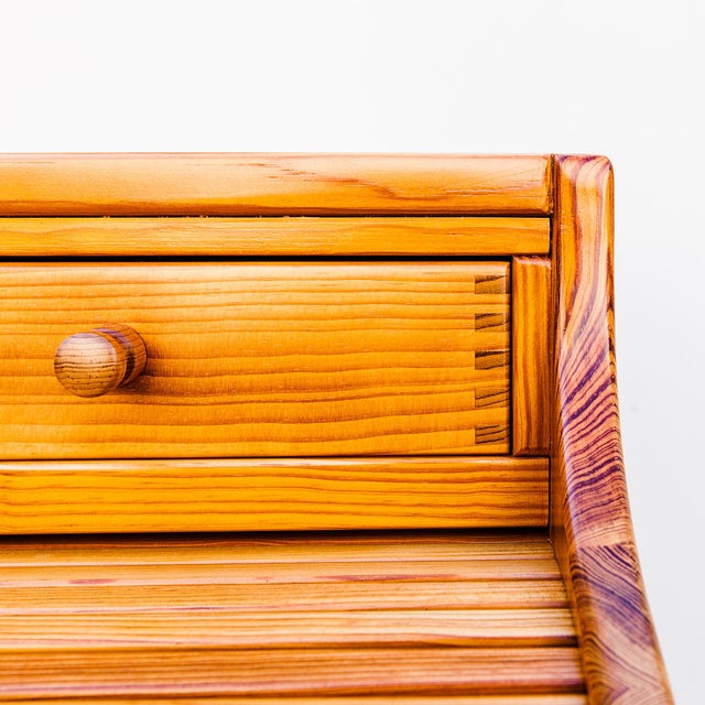 1980s Restored Danish Modern Solid Pine Rolltop Desk by Andreas Hansen For Sale - Image 11 of 18