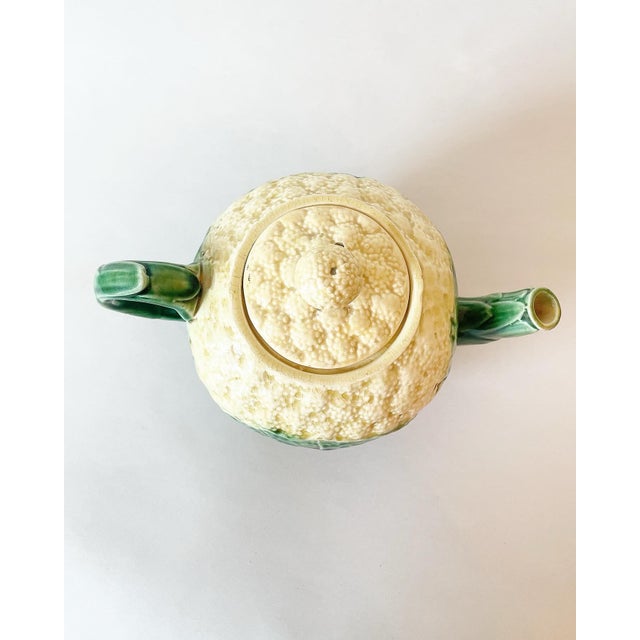 Late 19th Century Antique Majolica Lettuce Ware Cauliflower Cabbage Teapot by Griffen, Smith & Hill Circa 1880 For Sale - Image 5 of 8