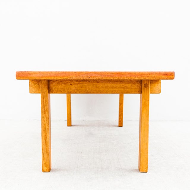 Studio Crafted Teak & Oak 1960s Danish Modern Bench or Coffee Table For Sale - Image 11 of 14