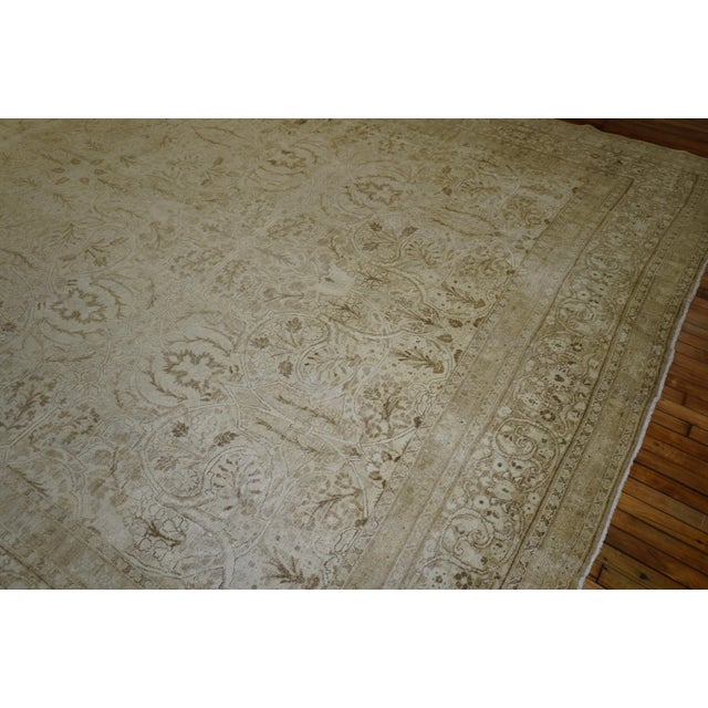 Textile Zabihi Collection Large White Antique Persian Tabriz Rug For Sale - Image 7 of 12
