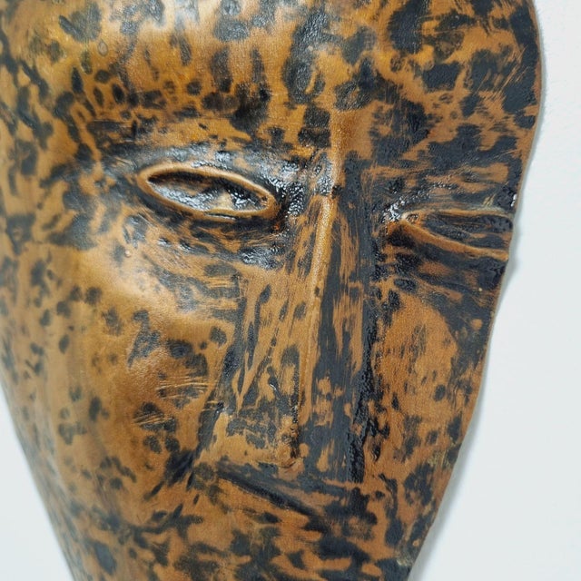 Vintage Hand-Hammered Copper Wall Mask, 1960s For Sale - Image 11 of 14