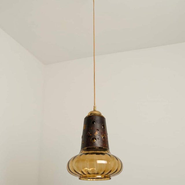 Copper Glass Pendant Lamp from Raak, 1960 For Sale - Image 4 of 12