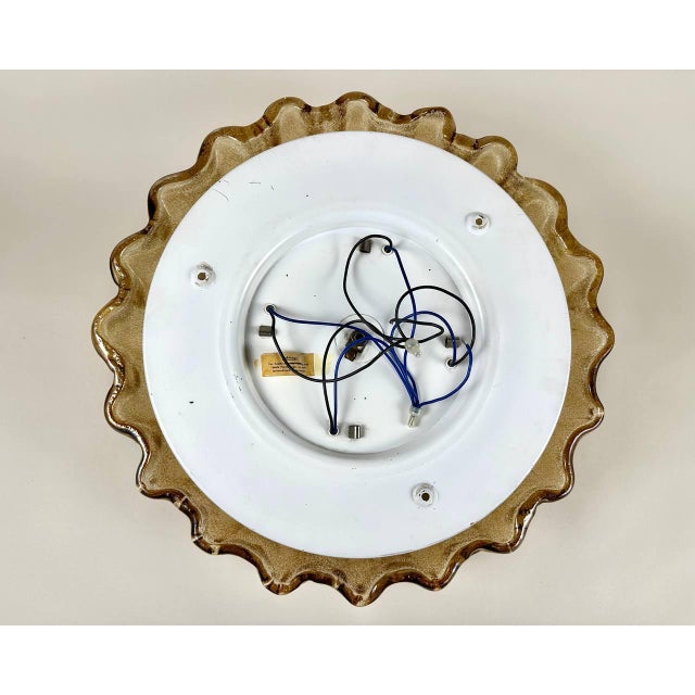 Honey Glass Ceiling Flush Mount, Germany, 1960s For Sale - Image 9 of 11