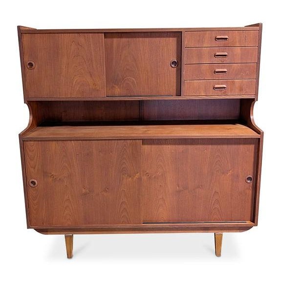 Mid-Century Modern 1950s Teak Credenza For Sale - Image 3 of 4