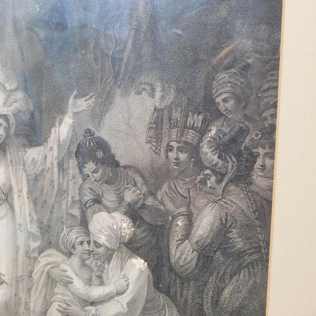 Mather Brown, Departure of Tippuos Sons from Zenana, Engraving, Framed For Sale - Image 6 of 17