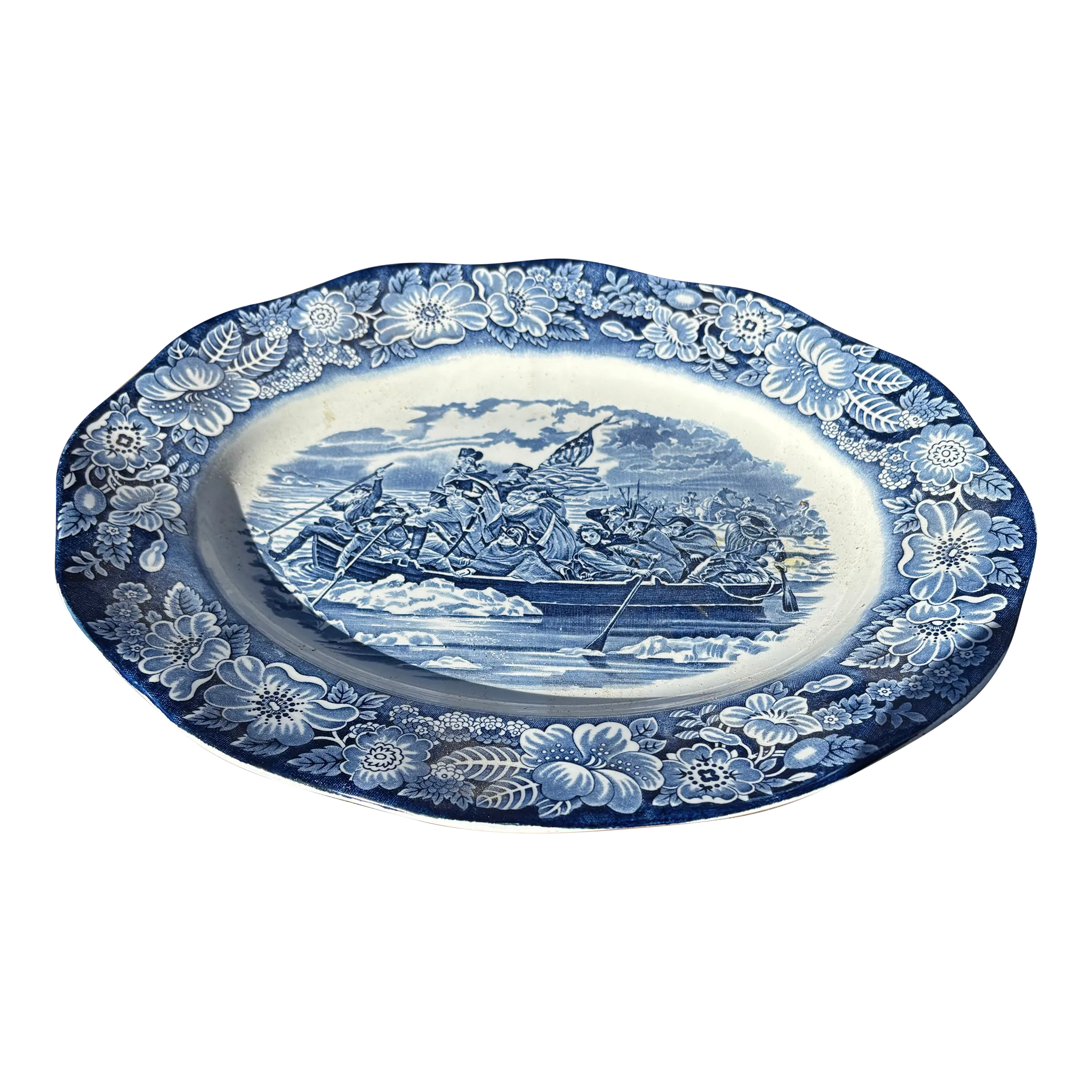 Vintage Staffordshire Liberty Blue Large Platter | Chairish