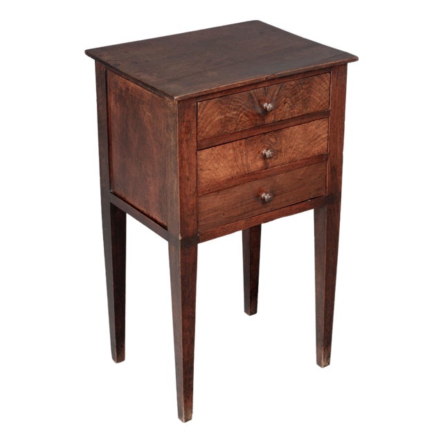 19th Century French Country Walnut Side Table or Nightstand For Sale