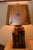 Maitland - Smith 1980s Maitland - Smith Stack of Books Table Lamp With Tan Leather Embossed Shade For Sale - Image 4 of 12