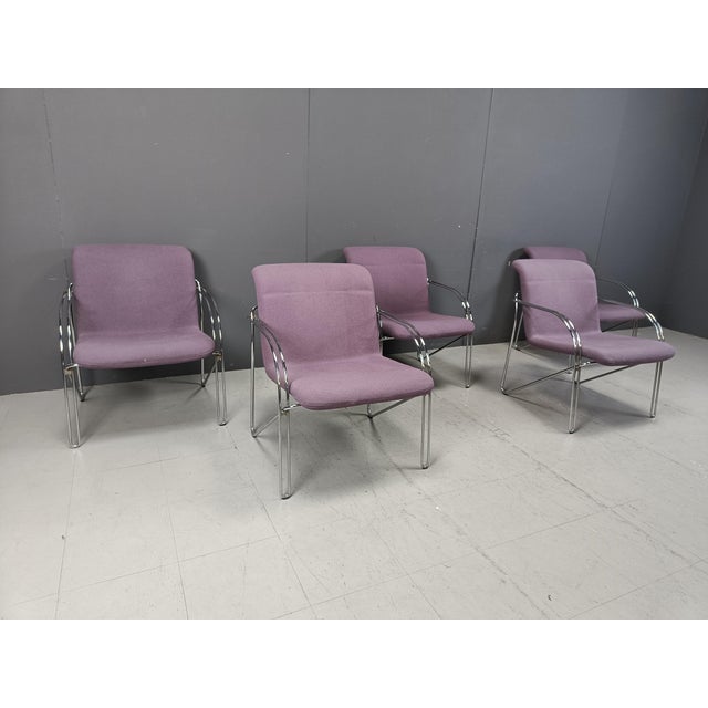 Danish Armchairs by Alfred Hofmann for Gispen/ Labofa, 1970s, Set of 5 For Sale - Image 9 of 11