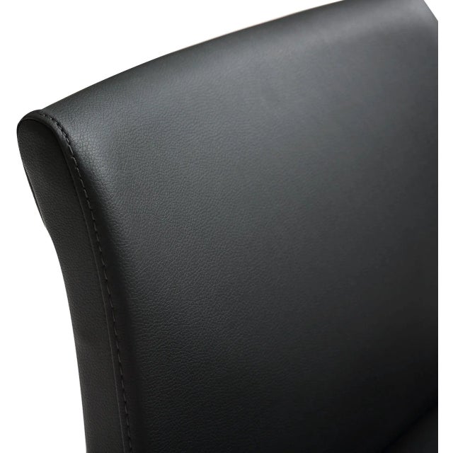 Black Denmark Black Vegan Leather & Gold Steel Bar Stools - Set of 2 For Sale - Image 8 of 12