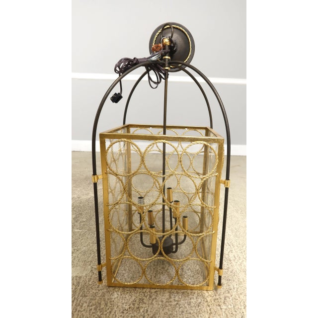 Modern Design Iron & Gold Gilt Hanging Chandelier Lantern For Sale - Image 9 of 9