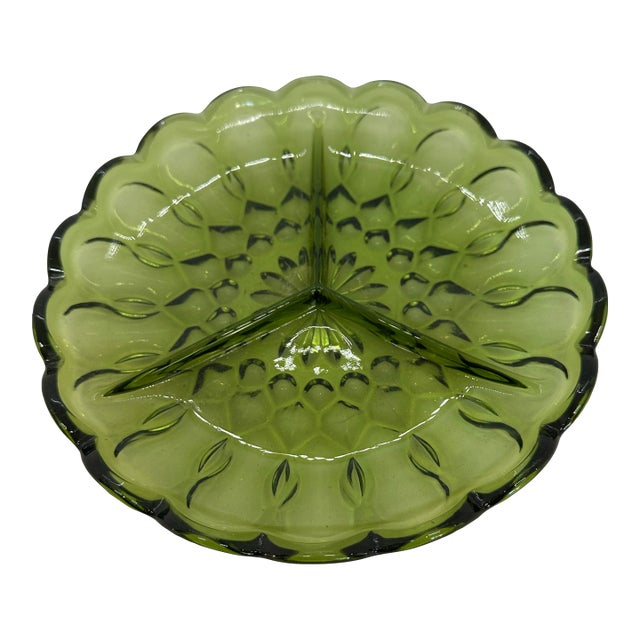 1960s Anchor Hocking, Fairfield, Three Part Relish Dish For Sale