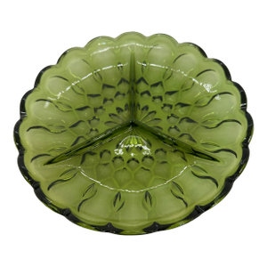 1960s Anchor Hocking, Fairfield, Three Part Relish Dish