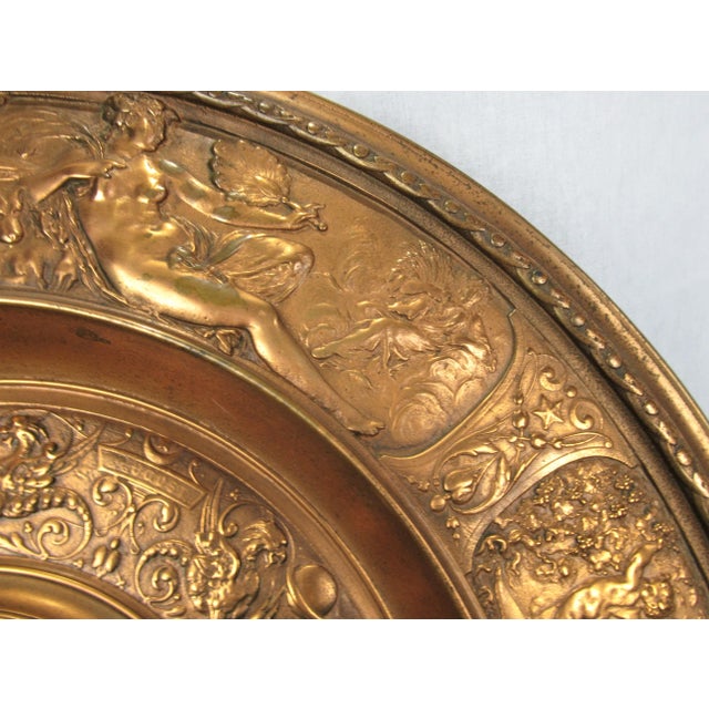 Antique Large Copper Finish Zodiac Charger Wall Hanger Foundry Stamp For Sale In San Francisco - Image 6 of 11