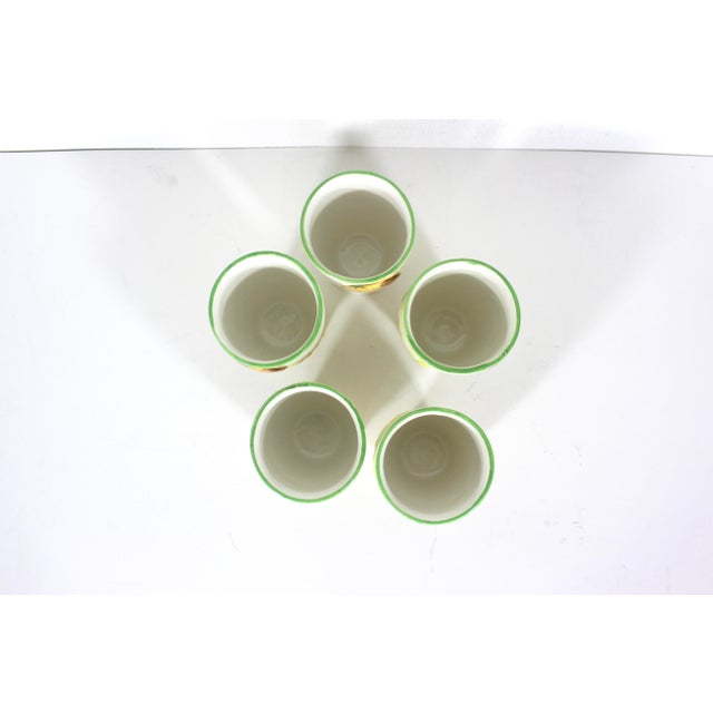 1950’s Ceramic Orange Juice Cups Set of Five For Sale - Image 6 of 13