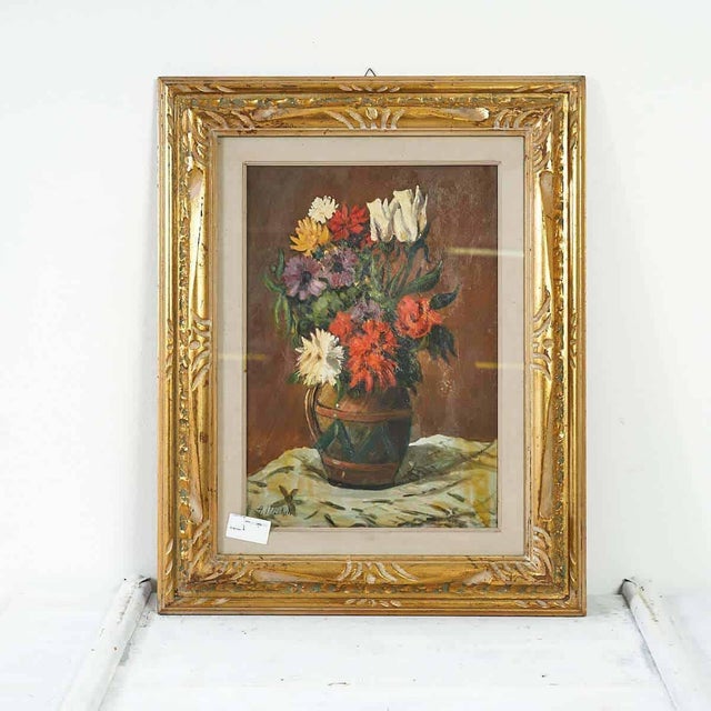 A. Micheli, Floral Still Life, Oil on Board, Framed For Sale - Image 5 of 5