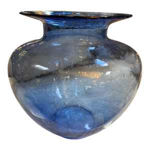 Italian Blue Art Glass Vase, 1970s