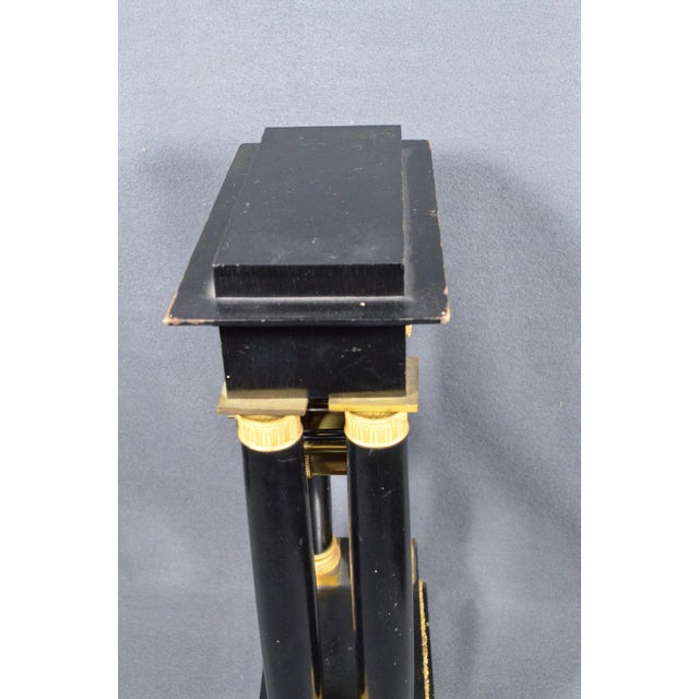 French Napoleon III Ebonized Wood Portico Mantel Clock, Circa 1860 For Sale - Image 6 of 13