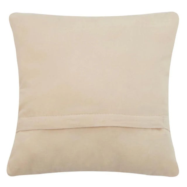 Red Stripe Boucle Embroidered Square Christmas Decorative Pillow For Sale - Image 4 of 5