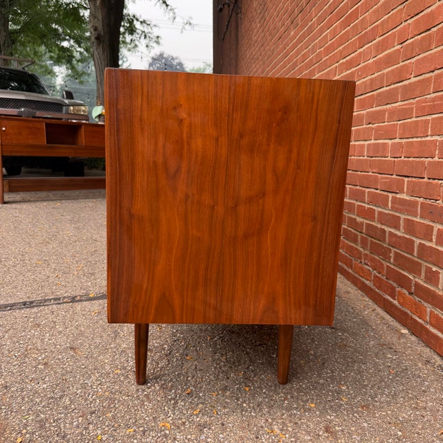 Mid 20th Century Kipp Stewart for Drexel “Declaration” Walnut Mid Century Modern Lowboy Dresser For Sale In Cleveland - Image 6 of 12